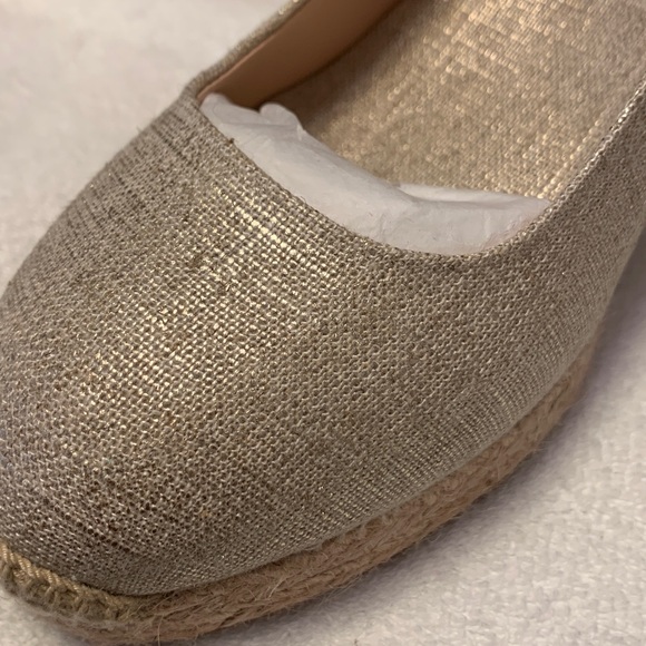 New JCREW Seville Espadrille Wedges in Metallic Canvas 9 - Picture 2 of 2